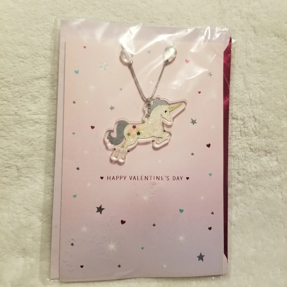 Hallmark Valentine's Day Card Assortment for Kids 7 New Cards One with Necklace